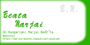 beata marjai business card